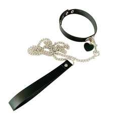 Sexy Leather Heart Collar Set - Sensual Trends